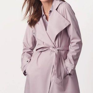 Bernardo Belted Wrap Trench Coat Rain Jacket Lilac Hooded Button Small